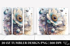 Detailed Pastel Stained Anemone Tumbler Design Product Image 1