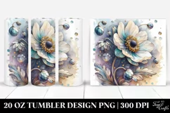 Detailed Pastel Stained Anemone Tumbler Design Product Image 1