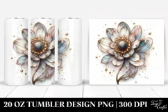 Detailed Pastel Stained Anemone Tumbler Design Product Image 1