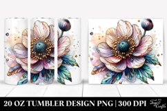 Detailed Pastel Stained Anemone Tumbler Design Product Image 1