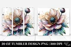 Detailed Pastel Stained Anemone Tumbler Design Product Image 1