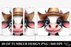 Funny Cow Portrait with Hat | 20 Oz Tumbler Product Image 1