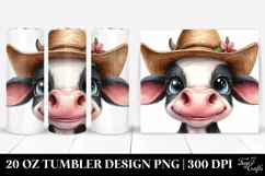 Funny Cow Portrait with Hat | 20 Oz Tumbler Product Image 1