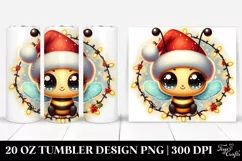Cute Baby Bee Entangled in Christmas Lights, 20 Oz Tumbler Product Image 1