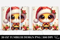 Cute Santa Bee with Big Eyes 20 Oz Tumbler Product Image 1