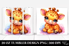 Colorful Cute Baby Giraffe Tumbler Product Image 1