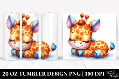 Colorful Cute Baby Giraffe Tumbler Product Image 1