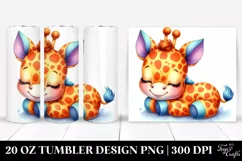 Colorful Cute Baby Giraffe Tumbler Product Image 1