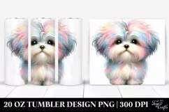 Cute Pastel Havanese Clipart 20 Oz Tumbler Product Image 1