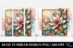 Abstract Wooden Magnolia Tumbler Product Image 1