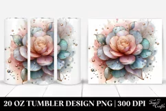 Shiny Camellia Art, Transparent 20 Oz Tumbler Product Image 1
