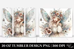 Washed Watercolor Boho Fairy Tumbler Design Product Image 1