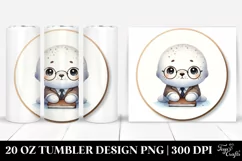 Cute Baby Seal Simple Watercolor Image | 20 oz Tumbler Product Image 1