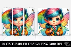 Cute Baby Fairy Drawing Tumbler Design Product Image 1
