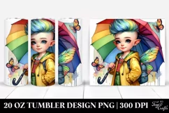 Cute Baby Fairy Drawing Tumbler Design Product Image 1
