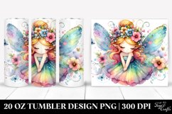 Colorful Watercolor of a Cute Fairy | 20 Oz Tumbler Product Image 1