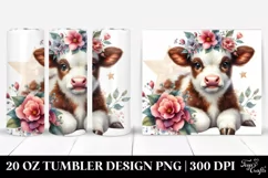 Cute Baby Highland Cow Smiling Clipart Product Image 1