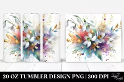 Vibrant Abstract with Snowdrop | 20 Oz Tumbler Product Image 1