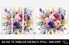 Abstract Bouquet with Gold Foil | 20 Oz Tumbler Product Image 2