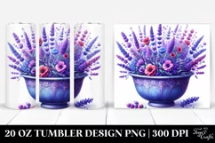 Detailed Lavender Pot | 20 Oz Tumbler Product Image 1