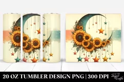 Vintage Postcard Style Colorful Moon | 20 oz Tumbler Product Image 1
