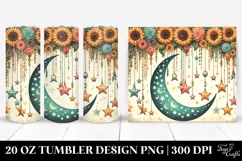 Vintage Postcard Style Colorful Moon | 20 oz Tumbler Product Image 1