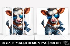 Vibrant Baby Cow Drawing Tumbler Clipart | 20 oz Tumbler Product Image 1