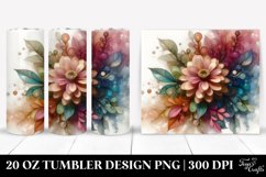 Elegant Zinnia Stained Tumbler | 20 oz Tumbler Product Image 1