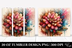 Colorful Zinnia Stained Design | 20 oz Tumbler Product Image 1
