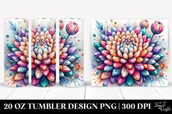 Detailed Vibrant Pastel Chrysanthemum Tumbler Design Product Image 1