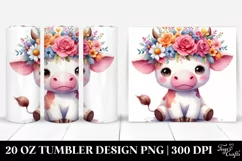 Sitting Cartoon Cow | 20 oz Tumbler Product Image 1