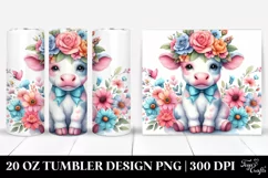 Sitting Cartoon Cow | 20 oz Tumbler Product Image 1