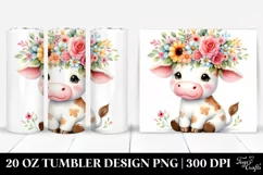 Sitting Cartoon Cow | 20 oz Tumbler Product Image 1