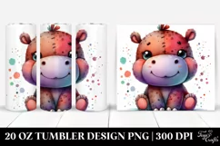 Colorful Baby Hippo|20 Oz Tumbler Product Image 1