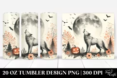 Vintage Halloween with Howling Wolf | 20 oz Tumbler Product Image 1