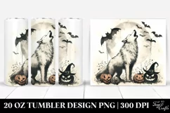 Vintage Halloween with Howling Wolf | 20 oz Tumbler Product Image 1