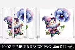 Floating Gnome with Pansy|20 Oz Tumbler Product Image 1