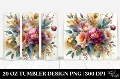 Abstract Vibrant Bouquet with Gold Foil | 20 Oz Tumbler Product Image 1