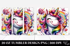 Funny Cute Unicorn Watercolor Drawing | 20 oz Tumbler Product Image 1