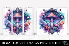 Vibrant Magical Mushroom, Transparent 20 Oz Tumbler Product Image 1