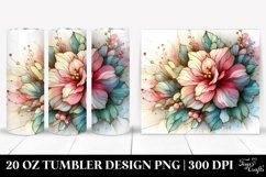 Vibrant Zinnia Stained Tumbler Clipart | 20 oz Tumbler Product Image 1