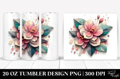 Colorful Wooden Zinnia Clipart | 20 oz Tumbler Product Image 1