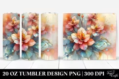 Pastel Begonia Stained Design | 20 oz Tumbler Product Image 1