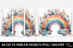 Dreamy Colorful Whimsical Rainbow Clipart 20 Oz Tumbler Product Image 1