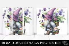 Gnome with Violet Bouquet|20 Oz Tumbler Product Image 1