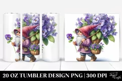 Gnome with Violet Bouquet|20 Oz Tumbler Product Image 1