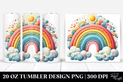 Colorful Rainbow with Clouds|20 Oz Tumbler Product Image 1