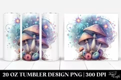 Detailed Magical Mushroom Tumbler Design Product Image 1