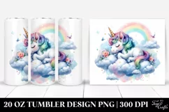 Pastel Unicorn Cloud Nap. 20 Oz Tumbler Design Product Image 1
