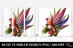 Digital Gnome with Foxglove Bouquet | 20 Oz Tumbler Product Image 1